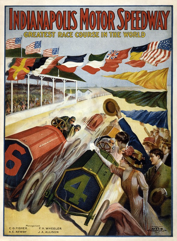 1909 poster advertising the speedway. Courtesy of the Library of Congress