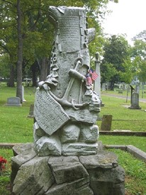 The tombstone of Capt. William Driver, with an anchor symbolizing his occupation as a seaman