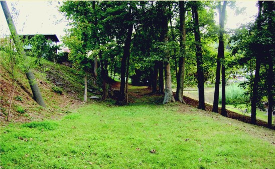 The portion of the old road where the battle took place visible from Bloss Hill Road.