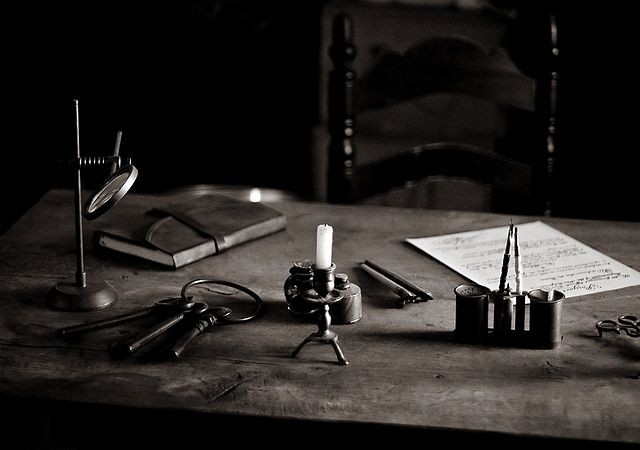 John Sutter's personal desk, on display at Sutter's Fort. The "Casa Grande," John Sutter's administrative headquarters, was the only original building of the fort to survive decades of neglect.