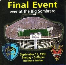 Flier for last sporting event to be held at the stadium