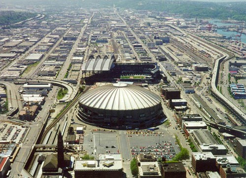 Aerial view of the Kingdome. 