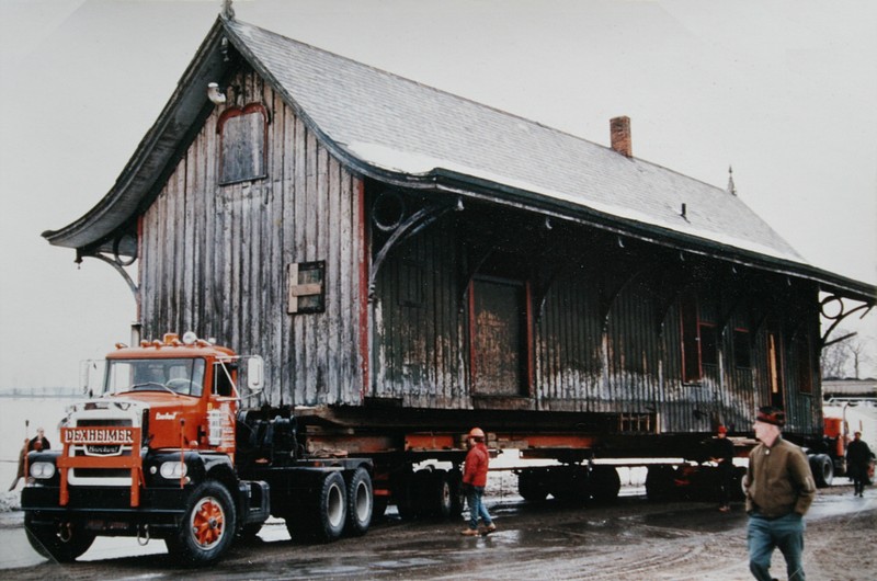 Transporting the building to its new location in 1972.