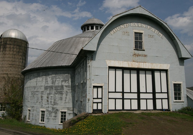 J.C. Young's Round Barn, built in 1919 by DeVern Bates.