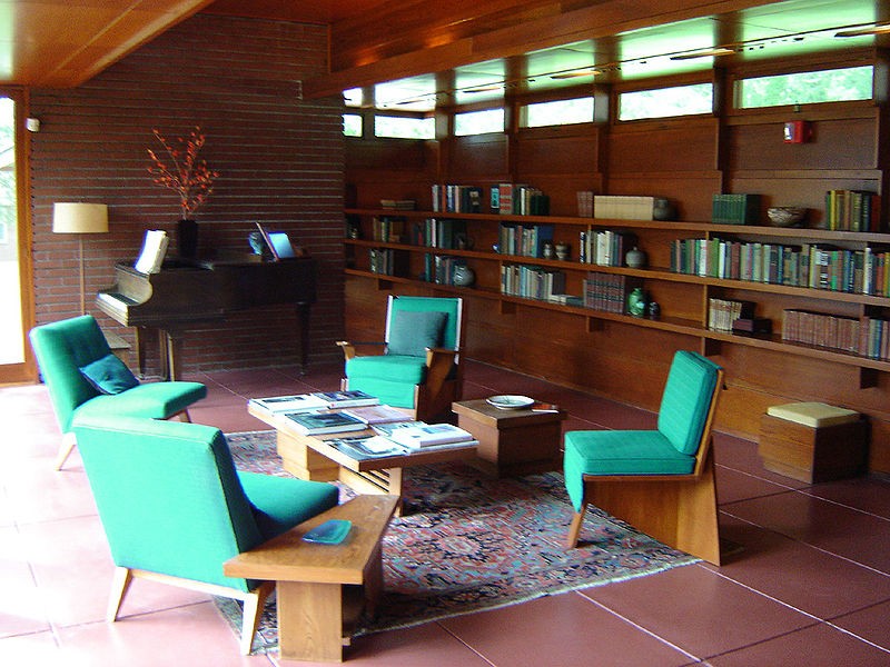 The living room is decorated with furnishings that date back to just after the house was completed.