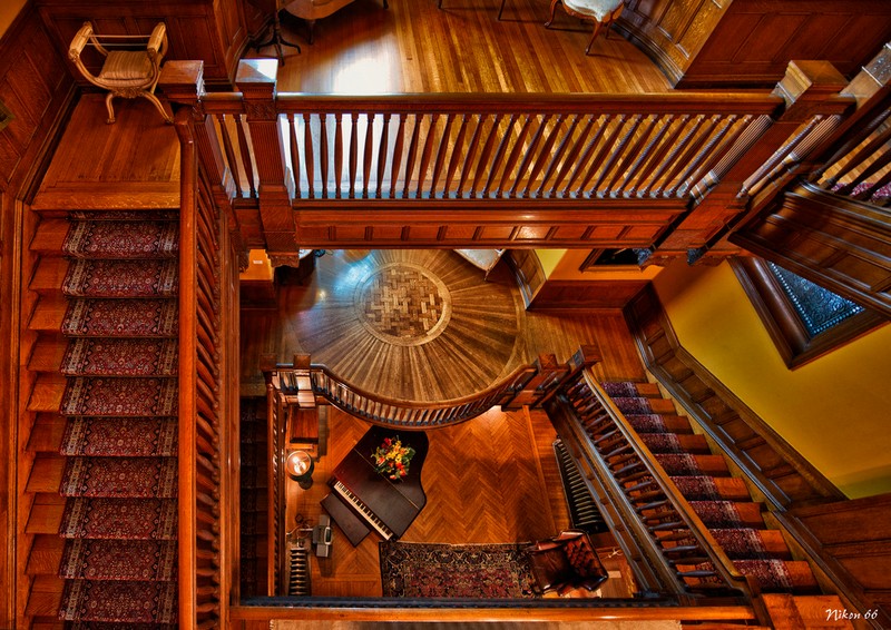 The present interior of the Cupples House, from the stairwell