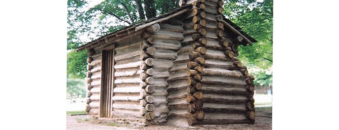 Replica of Thomas Walker's cabin in the other side 