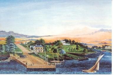 51 years after its original construction, the Mount Vernon Hotel as a private residence on a still quaint E. 61st Street in 1850.