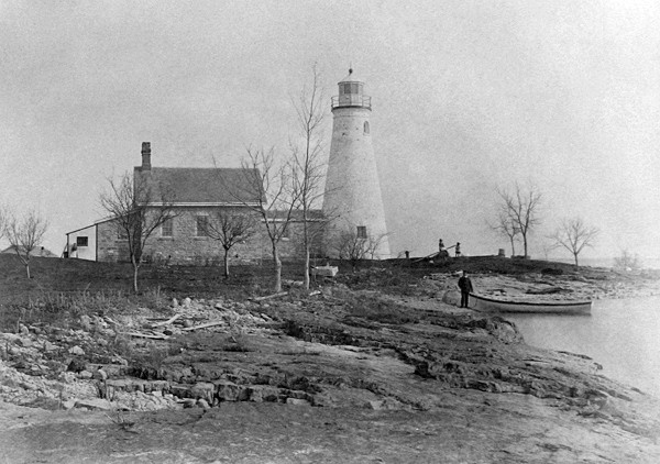 The West Sister Island Lighthouse and Residence in 1885 before the addition