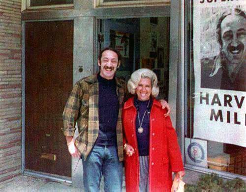 Harvey Milk outside Castro Camera