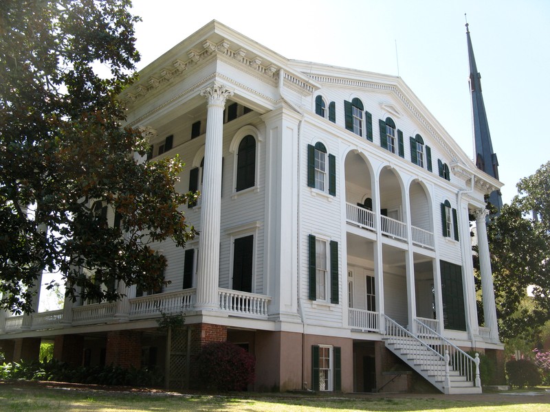 The outdoor section view of the Bellamy Mansion after it had been restored.