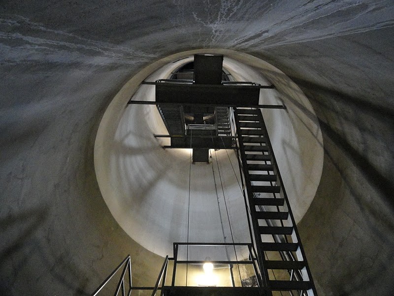 The stairs inside of the lighthouse.