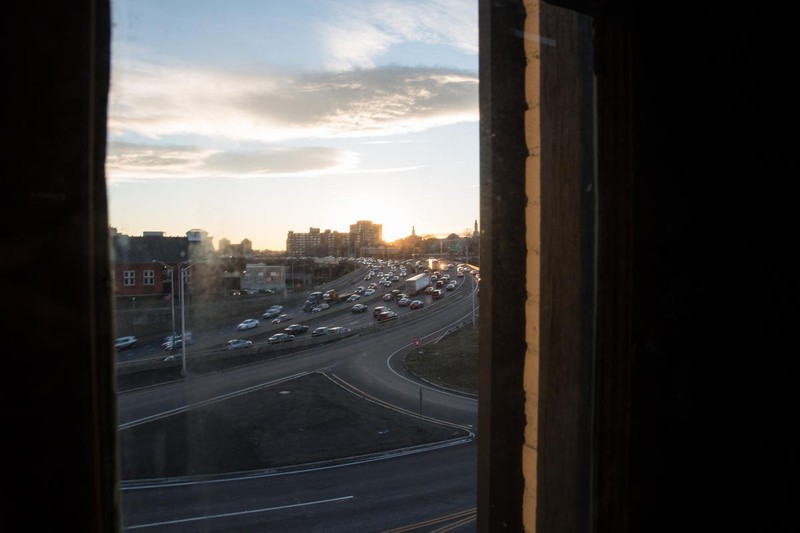 I-84 can be viewed from the third floor.