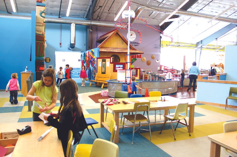 Children playing inside the museum
