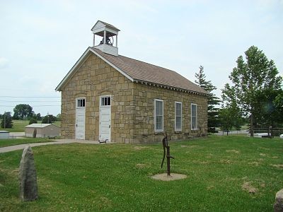 This one-room schoolhouse is now located on the Emporia State campus