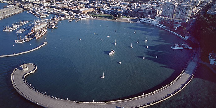 Aerial View of Aquatic Park Historic District 