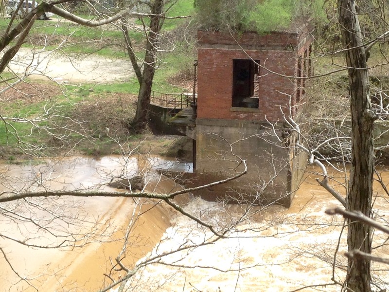 Remains of the 1920 power house at Howell's Mill.