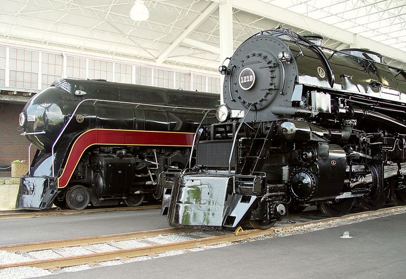 Two locomotives at the museum