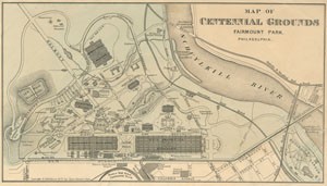 Map of Centennial Exhibition in 1876