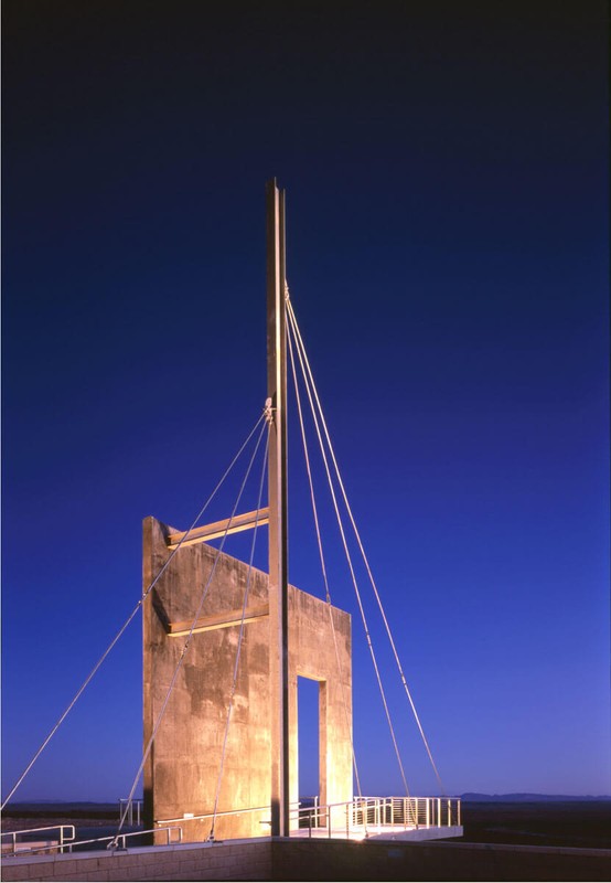 The Bow Mast of the building that was purposefully designed like a ship because travelers on the trail felt like they were sailing on a ship when they walked trough the desert lands. Courtesy of Friends of the Ekl Camino Real Historic Trail