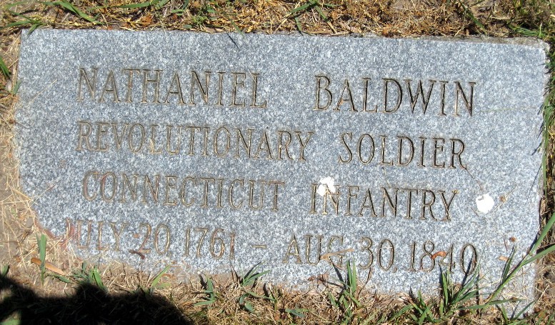 Nathaniel Baldwin gravestone, Mount Avon Cemetery, 2020