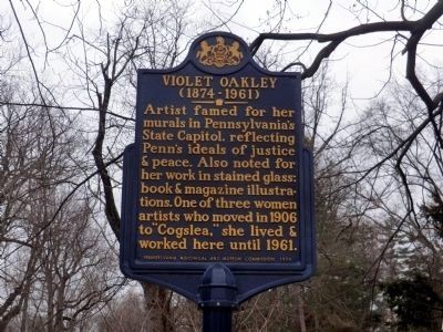 Violet Oakley Historical Marker, located beside Cogsley