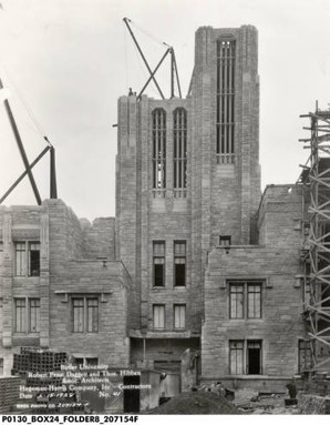 Jordan Hall during construction (W.H. Bass Photo Company Collection, Indiana Historical Society) 