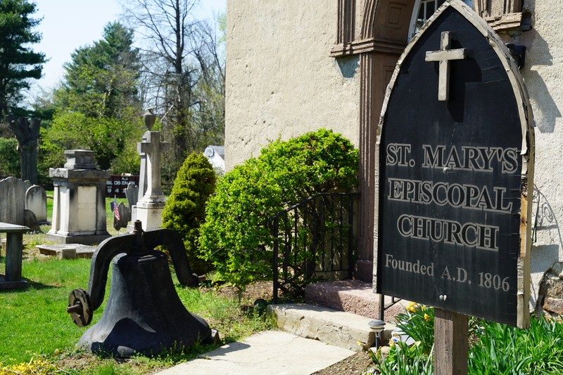 St. Mary Episcopal Church Front Entrance Plaque. This Plaque is home to this church and includes minor detail about the church. 