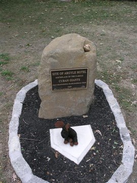 This plaque serves as a monument commemorating the formation of the Cuban Giants.