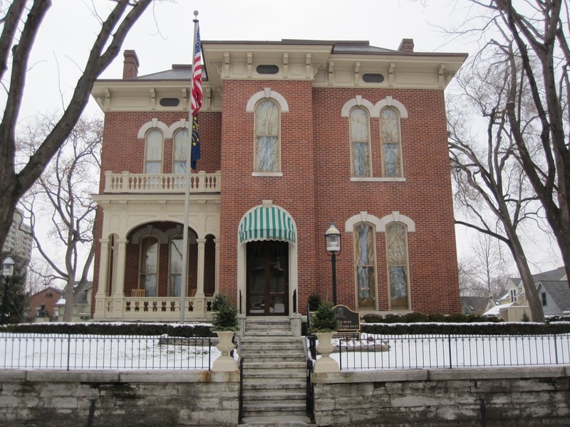 A front view of the James Whitcomb Riley Home and Museum