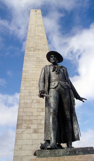 Photograph of the Bunker Hill Monument in Boston, MA. 