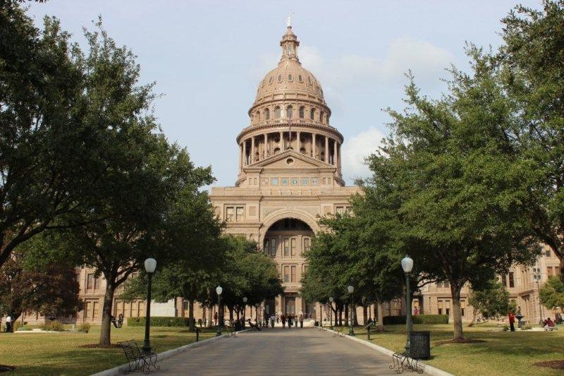 The view from the front entrance of the gorgeous capitol building