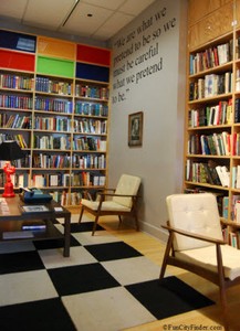 An interior view of the Kurt Vonnegut Memorial Library 