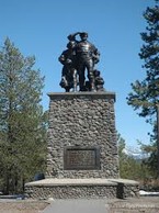 The statue located in the Donner Memorial State Park.