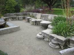 Monastery Stones in Library Terrace Garden in San Francisco Botanical Garden at Strybing Arboretum