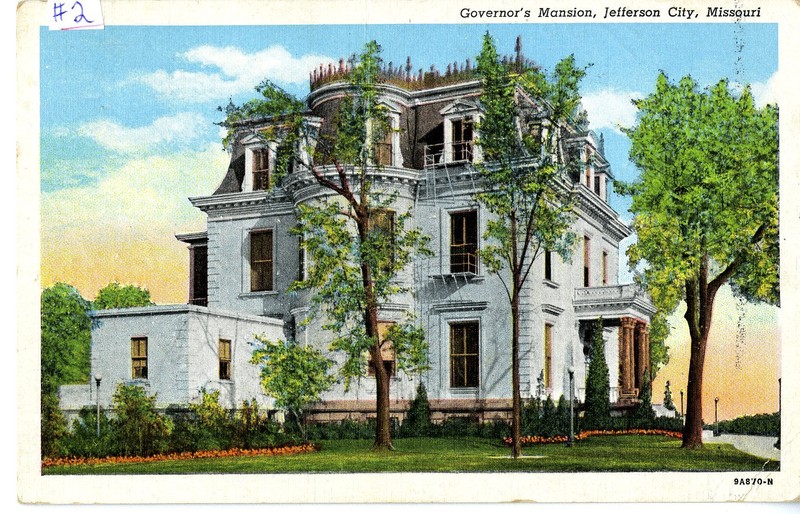 Postcard of the Missouri Governor's Mansion in Jefferson City c. 1945.
Image courtesy of the Missouri State Museum