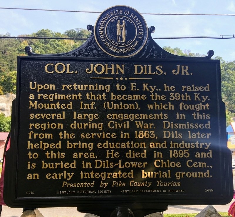 2nd sign marking the resting place of Col. John Dils