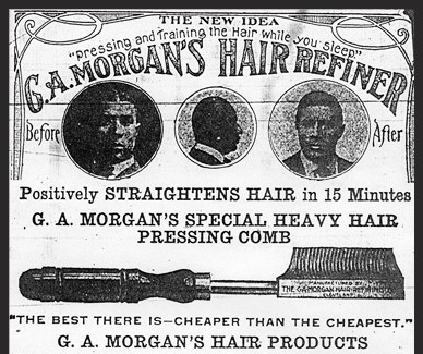 An advertisement for Morgan's hair care products. 