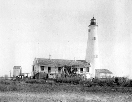 The lighthouse in earlier times.