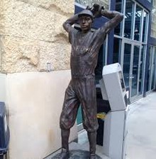 The statue of Satchel Paige in PNC Park