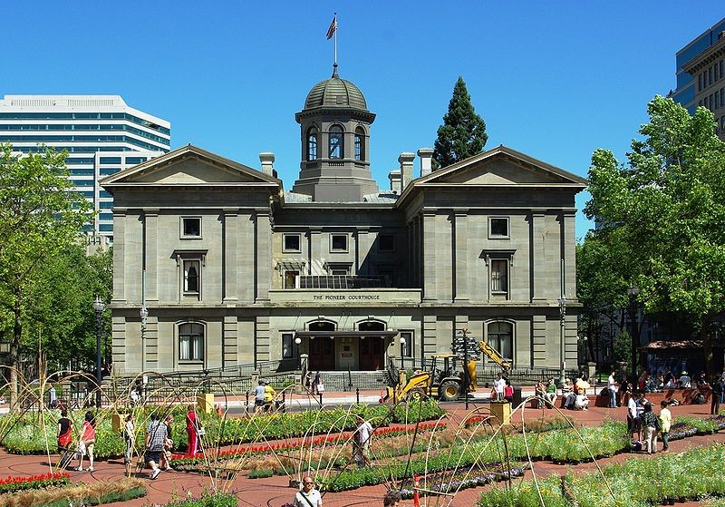 Completed in 1875, Pioneer Courthouse is the second oldest federal courthouse west of the Mississippi.
