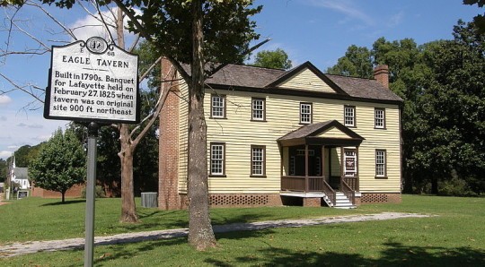 The Eagles Tavern - One of the taverns located at Historic Halifax. Originally located on the far end of town. It was part of the Eagle Hotel complex. Currently Andrew Jackson Elementary School sites on that site.