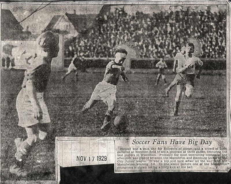 Soccer at Borchert Field, 1929