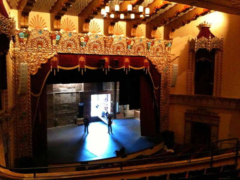 The inside of the theater shows the ornate details that have been meticulously restored.