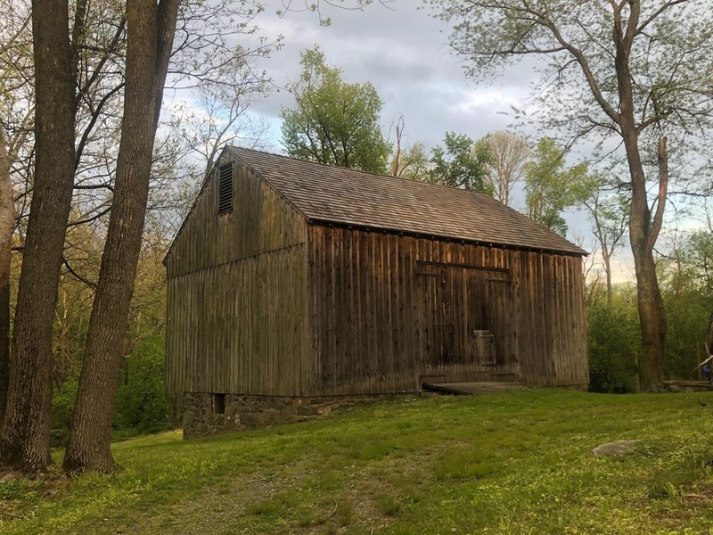 Exterior view of wood-sided bank barn