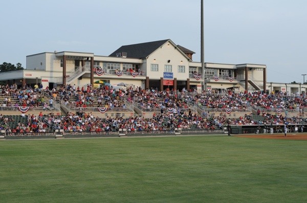 The stadium during a game 