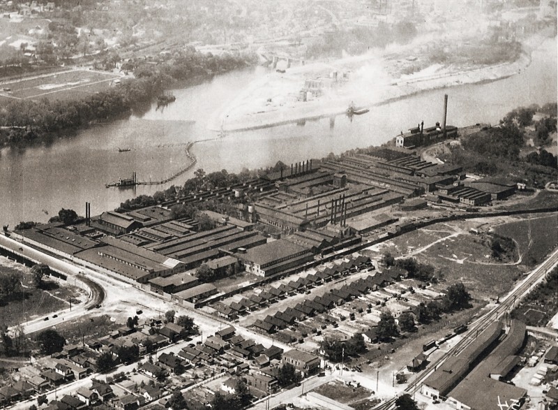 Aerial view of Kelly Axe and Tool Company circa 1930 