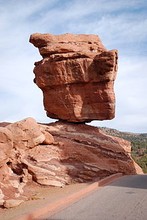 This is a photo of the formation named "balanced rock"