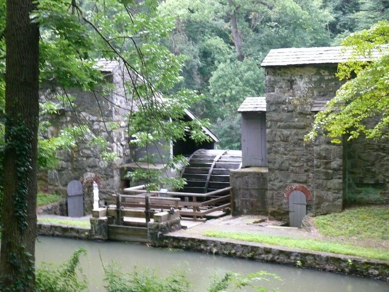The water wheel still turns, and shows how the mills once operated.
