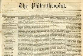 A copy of Jim Burney's Philanthropist newspaper